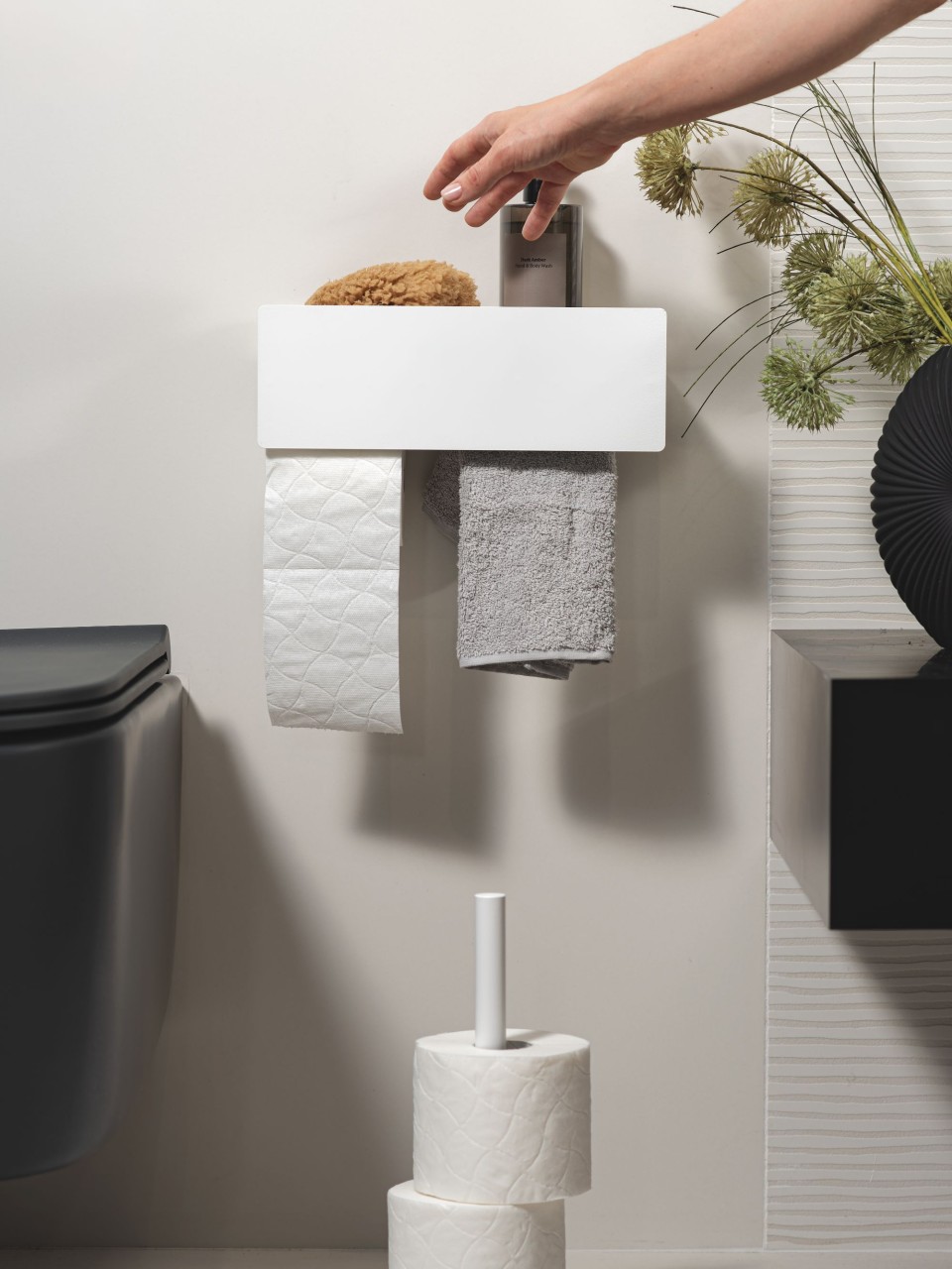 COVUU - Półka z uchwytem na papier toaletowy